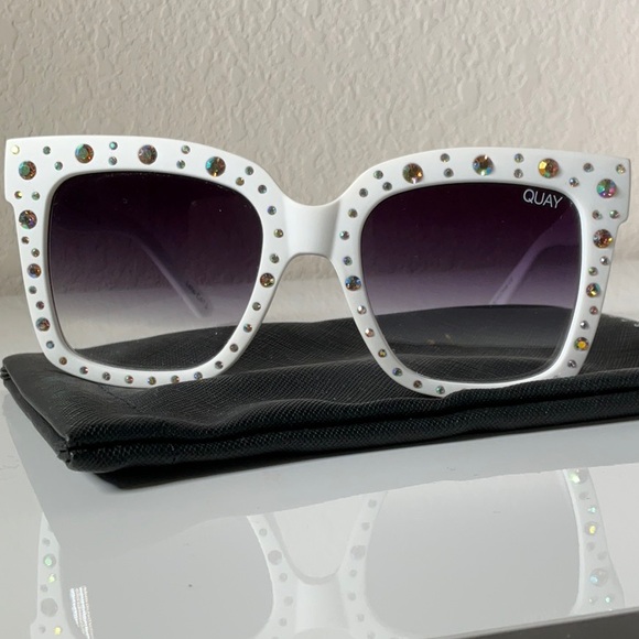Quay Australia White Icy Studded Sunglasses - Picture 5 of 6